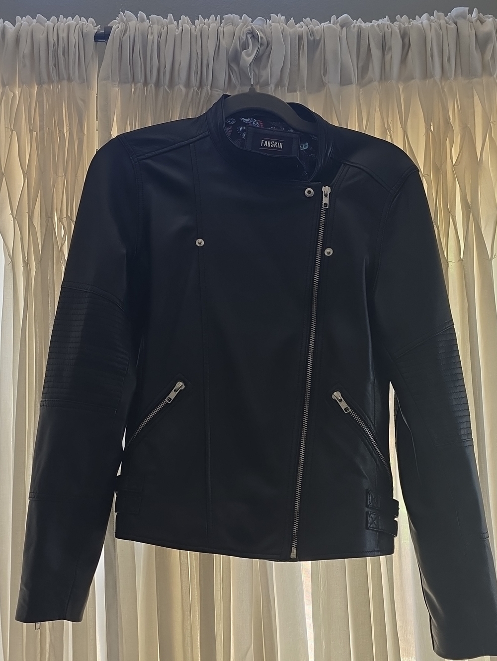 Women's Black Asymmetrical Leather Moto Jacket